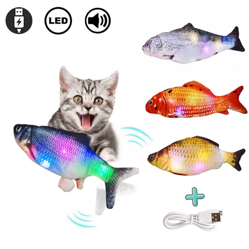 30CM Electronic Pet Cat Toy Electric USB Charging Simulation Fish Toys for Dog Cat Chewing Playing Biting Supplies Dropshiping