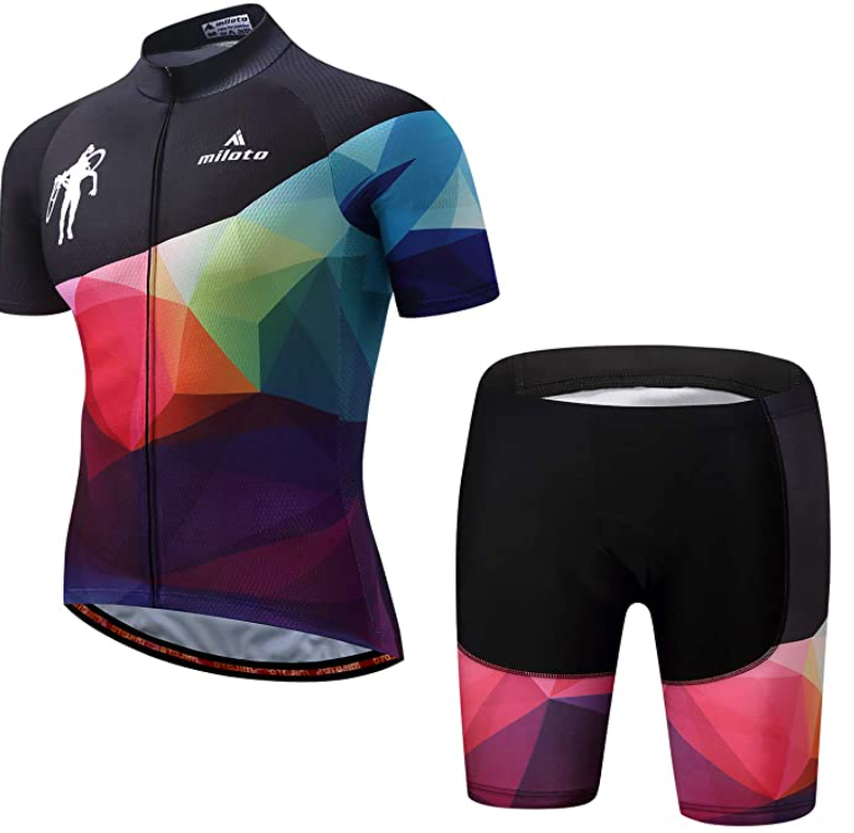 MILOTO Men's or Women's Cycling Jersey Set Reflective Short Sleeve Breathable