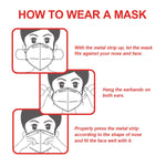 [10 Pieces] Disposable KN95 Face Mask Mouth Cover Masks (Red)