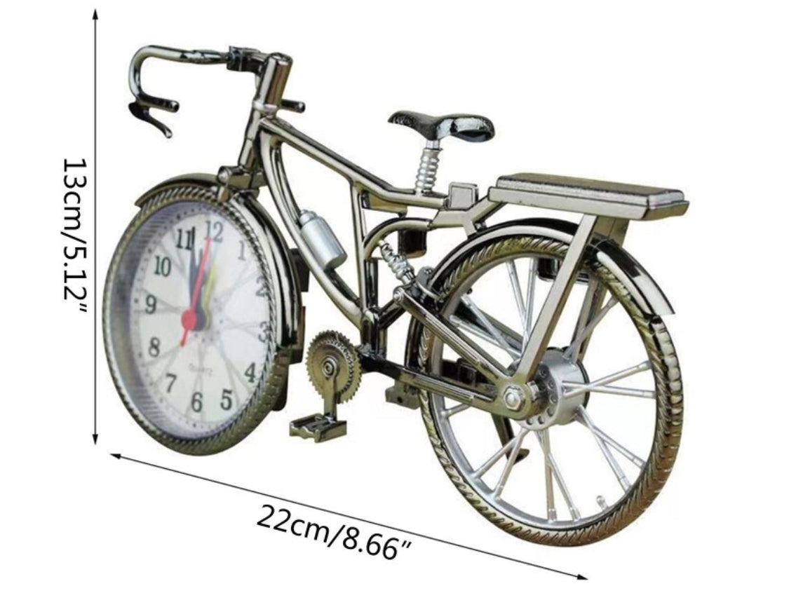 Home Garden New Vintage Arabic Numeral Bicycle Shape Creative Table Alarm Clock Home Decor Room desktop decoration Crafts