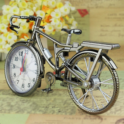 Home Garden New Vintage Arabic Numeral Bicycle Shape Creative Table Alarm Clock Home Decor Room desktop decoration Crafts