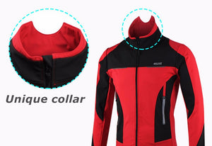 ARSUXE Men's Cycling Jacket Winter Thermal Fleece Long Sleeve Cycling Clothing Windproof Downhill MTB Bike Bicycle Coat Sports