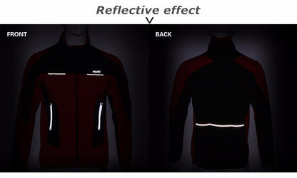 ARSUXE Men's Cycling Jacket Winter Thermal Fleece Long Sleeve Cycling Clothing Windproof Downhill MTB Bike Bicycle Coat Sports