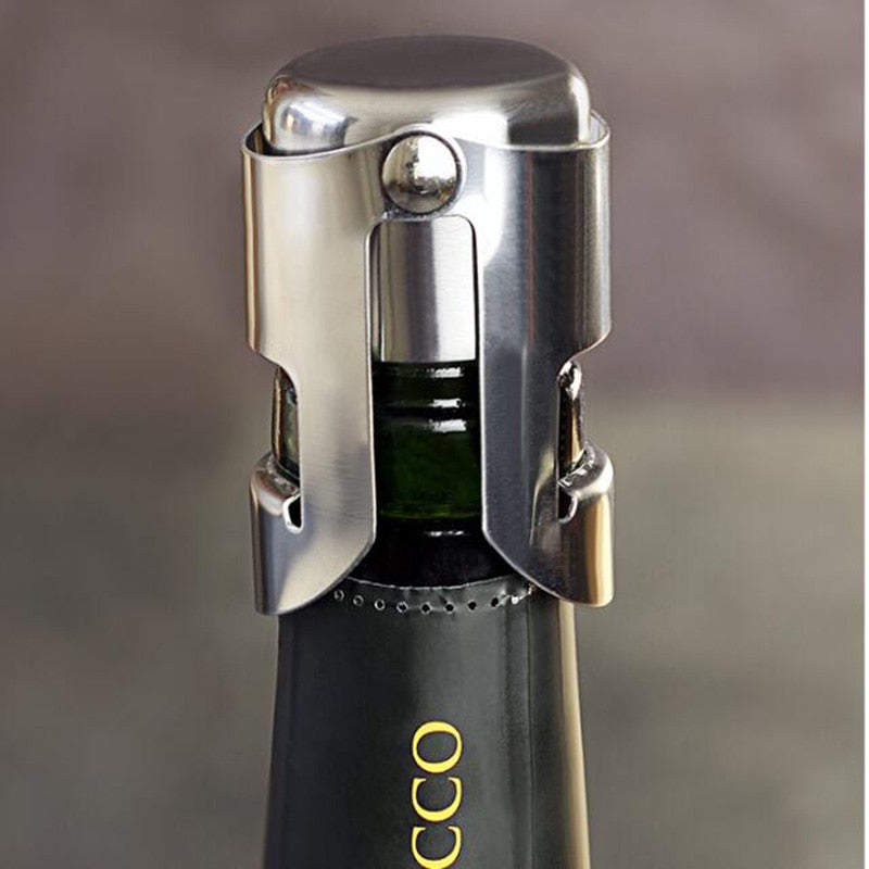 Stainless Steel Champagne Wine Bottle Stopper Portable Sealer Bar Stopper Wine Stopper Sparkling Wine Champagne Cap