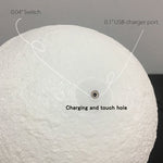 USB Rechargeable Mind Glowing 3D Print Moon Lamp Night Light Creative Home Decor Globe Bedroom Lover Children Gift