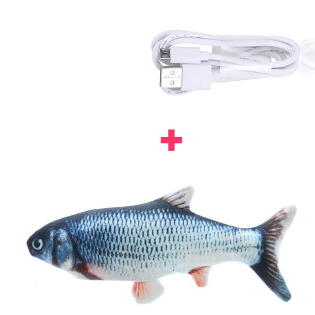 Electric Fish Cat Usb Toy Singing And Talking Simulation Jumping Fish Dog  Toy