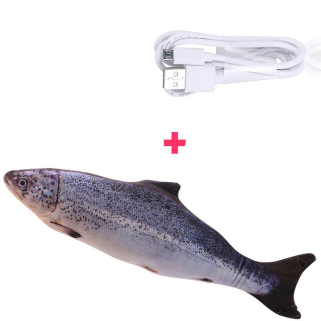 Electric Fish Cat USB Toy Singing and Talking Simulation Jumping Fish Dog  Toy USB Charging Cat and Dog Toy SP99