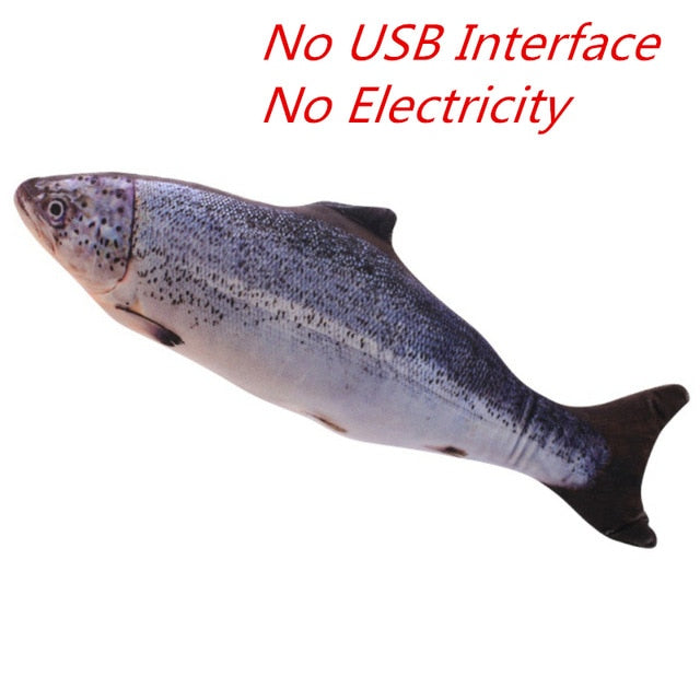 30CM Artificial Carp Fish Toy USB Recharging Electric Fish Cat Playing Fish  Toy Kitten Teaser Funny Jumping Fish Toy (Touch Style)- Dog Toys