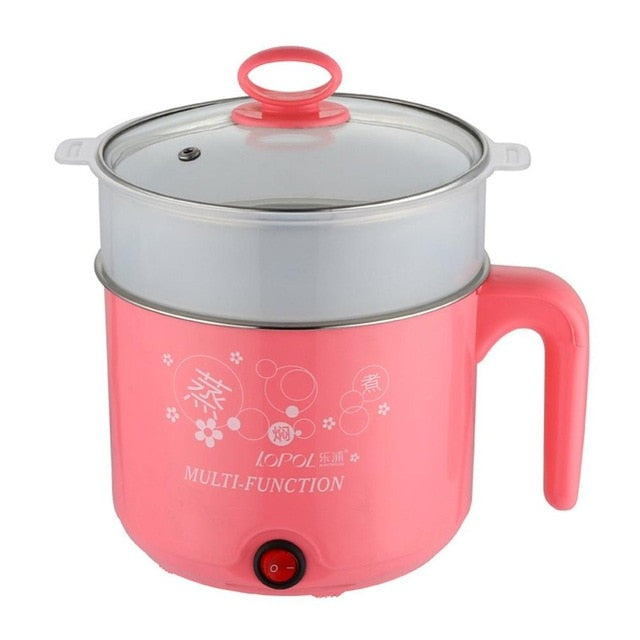 1.8L Multifunction  Electric Cooker Stainless Steel Steamer, Pink