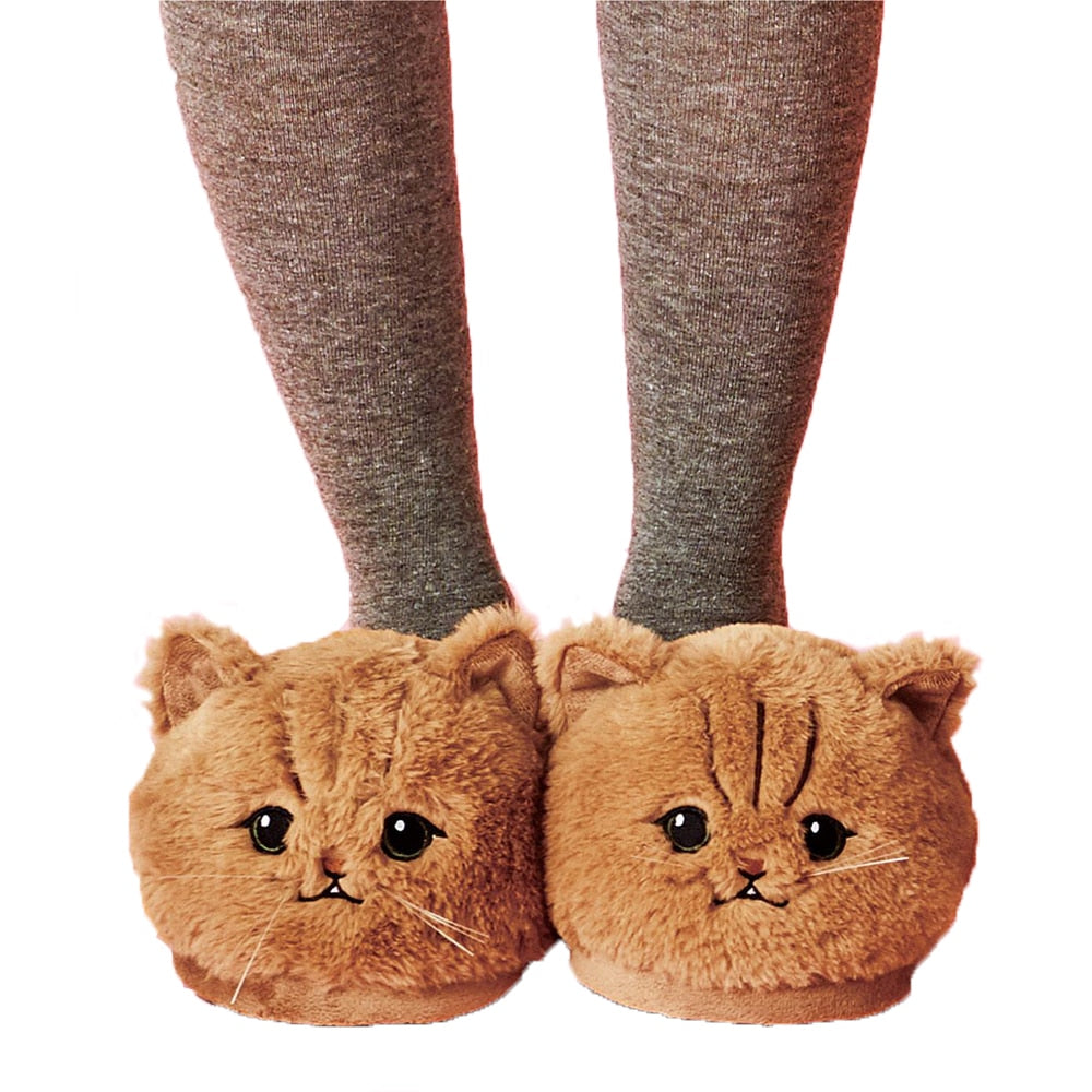 Girls kitten slippers hot sale