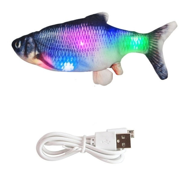 30CM Artificial Carp Fish Toy USB Recharging Electric Fish Cat Playing Fish  Toy Kitten Teaser Funny Jumping Fish Toy (Touch Style)- Dog Toys