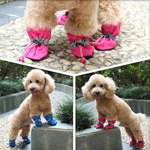 HILIFE Antiskid Puppy Shoes 4pcs Soft-soled Dog Shoes Waterproof Soft Pet Paw Care Pet Accessories Fashion