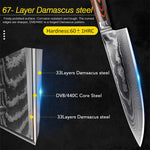 4 piece Damascus Knives set with Free Gift Stainless Steel Hand Guard Finger Protector