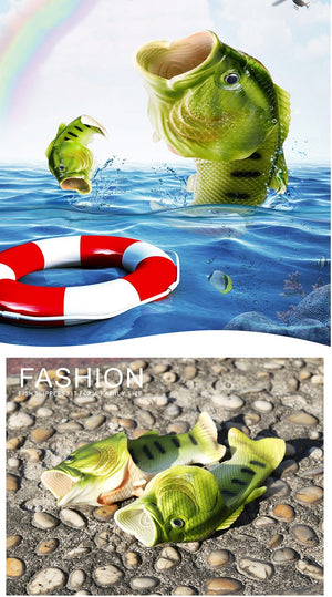 Funny Slippers Youth Footwear Family House Shoes girls & boys Large Size 33-47 Summer Beach Slippers Boys & Girls Unisex Fish Slippers