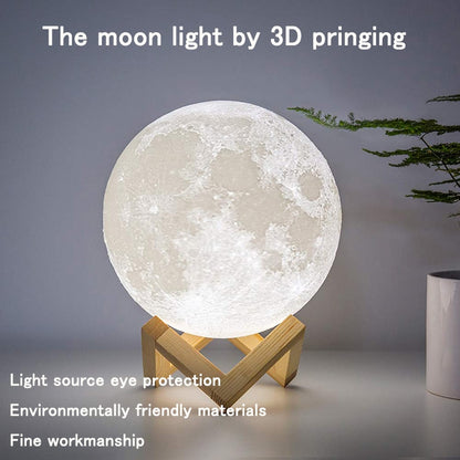 USB Rechargeable Mind Glowing 3D Print Moon Lamp Night Light Creative Home Decor Globe Bedroom Lover Children Gift