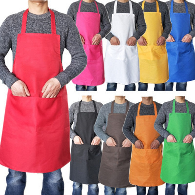 Apron Colorful Cooking Aprons Kitchen Cleaning Sleeveless Accessiories Convenient Male Female Chefs Universal Apron Pocket Adult